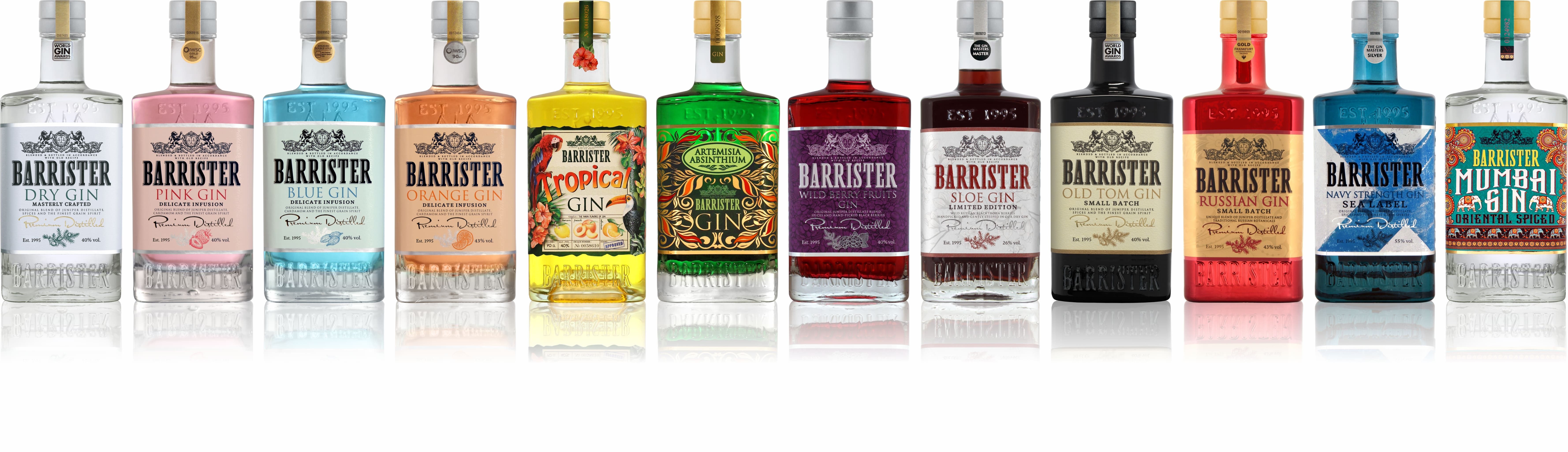 Barrister Gin range 700ml